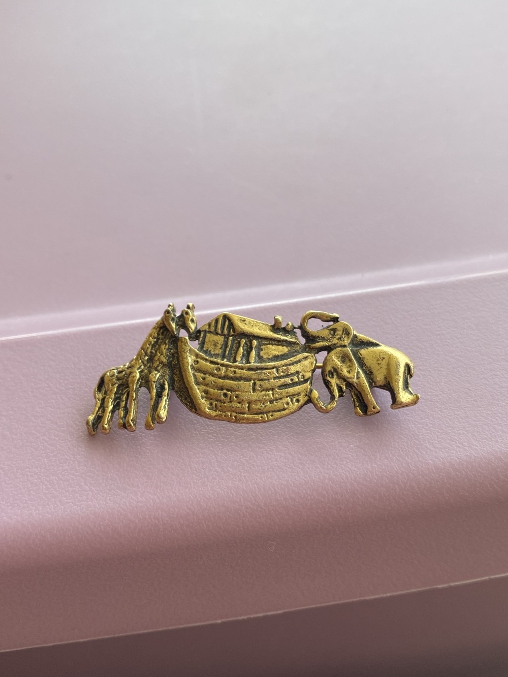 Gold-Tone Noah's Ark Animal Pin Brooch - Women Accessories